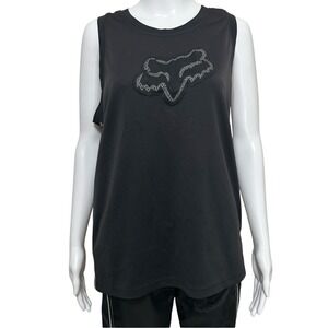 Fox Racing Black Grey Stripe Riding Fashion Tank Top Jersey Medium
